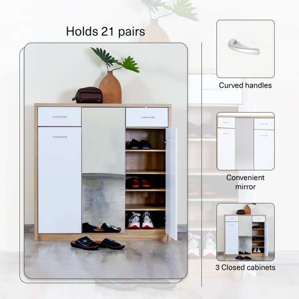 Winado Shoe Rack Pairs With Mirror Pan Home Furnishings
